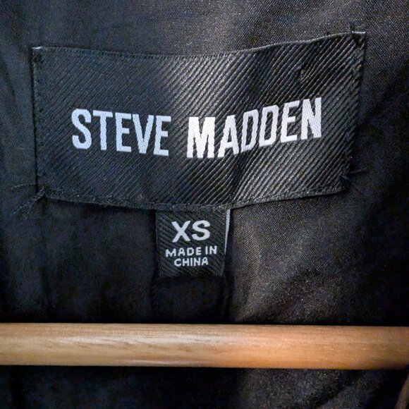 Steve Madden Evy Vegan Leather Puffer Jacket XS | Glossy Black | NWT - Picture 7 of 11